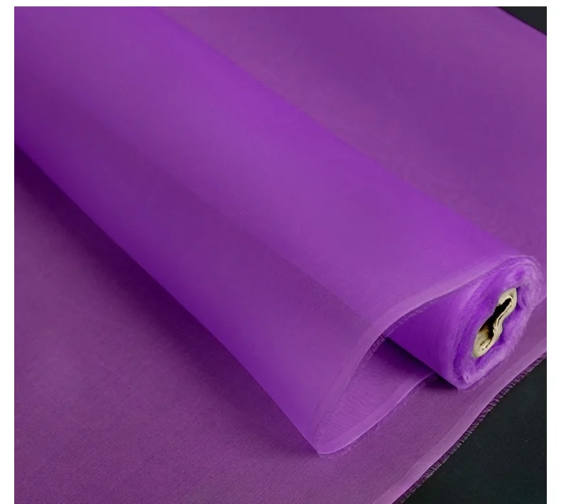 6MM width100% Mulberry silk organza fabric for clothing Wedding Dress
