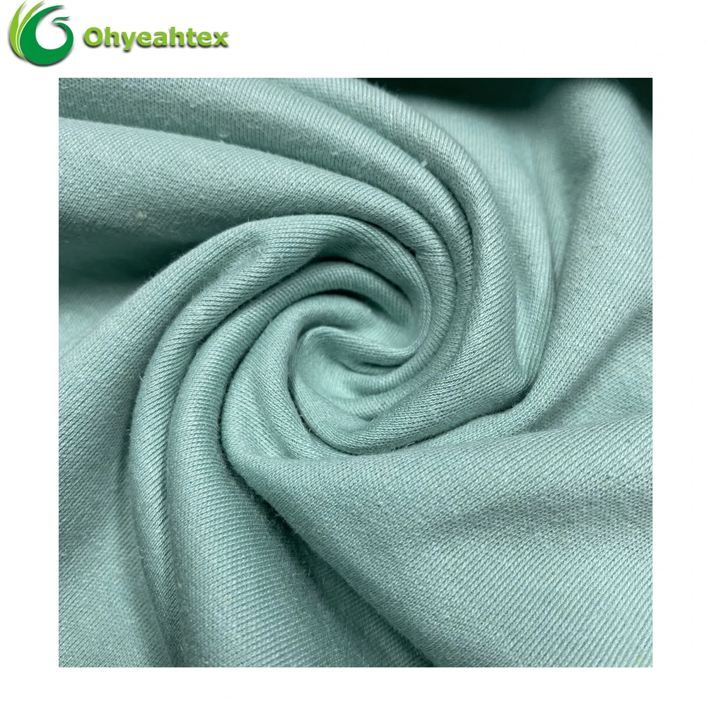 
Organic 2 Way Stretch Knitted Interlock Single Jersey 70% Organic Cotton 30% Hemp Fabric For T-shirt 