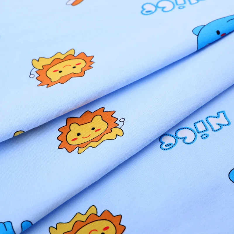 Low MOQ custom printing 95%cotton 5%spandex jersey cotton fabric  250gsm cotton fabric for children baby cloths