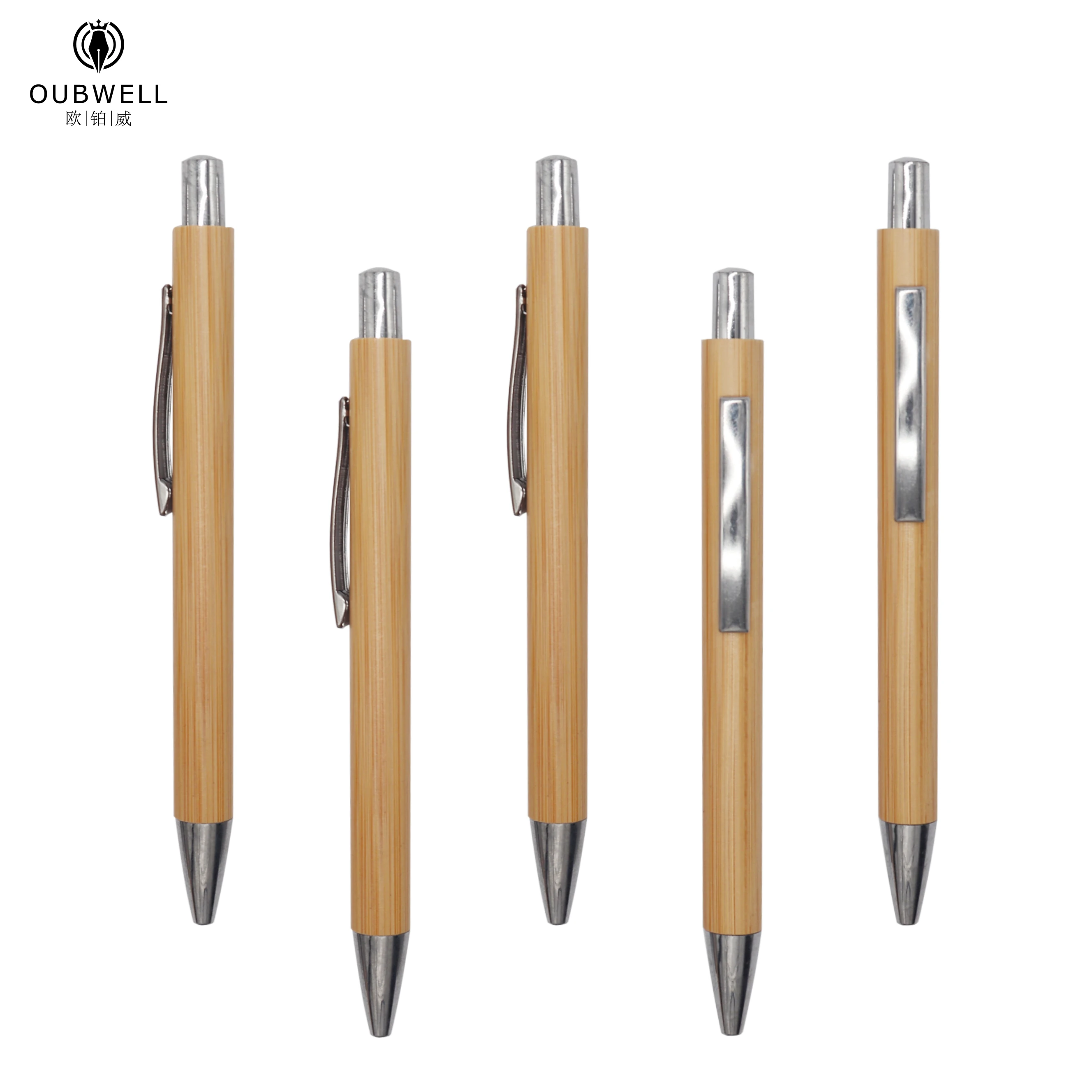 
eco-friendly wood bamboo pen engraved laser custom logo promotional school ball pen 