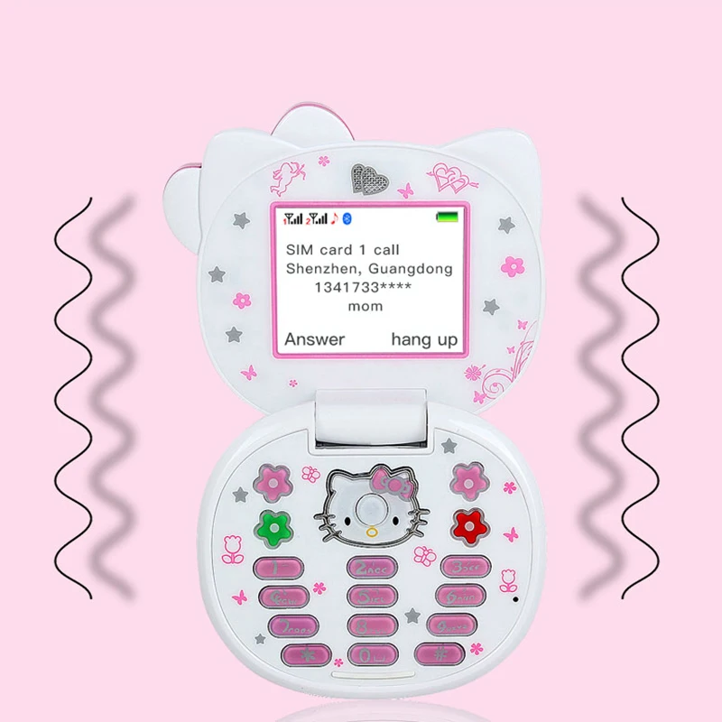 Новинка 1 77 дюйма GSM 900/1800/1900 МГц 2G Мини мультяшный hello kitty Флип самые маленькие мобильные телефоны K688 портативный