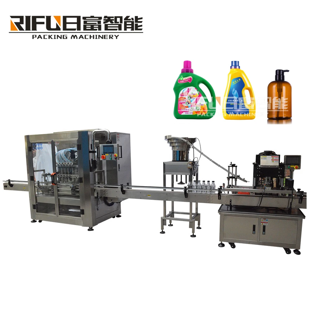 Automatic Hand Sanitizer/Liquid Soap/Shampoo/Oil/Fertilizer/Beverage/Cosmetic/Honey Bottle Filling Capping Labeling Machine