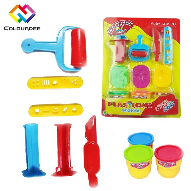 Kids intelligent toy Manufacturer Modeling Play Dough Plasticine Eco-friendly DIY Clay Tool Children Blister Accessories