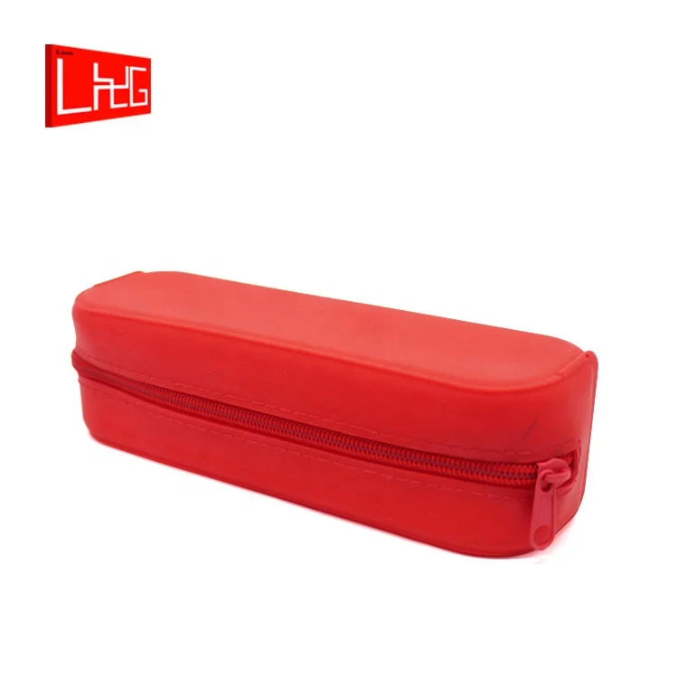 Wholesale custom printed logo students zipper pen bag large capacity silicone pencil case