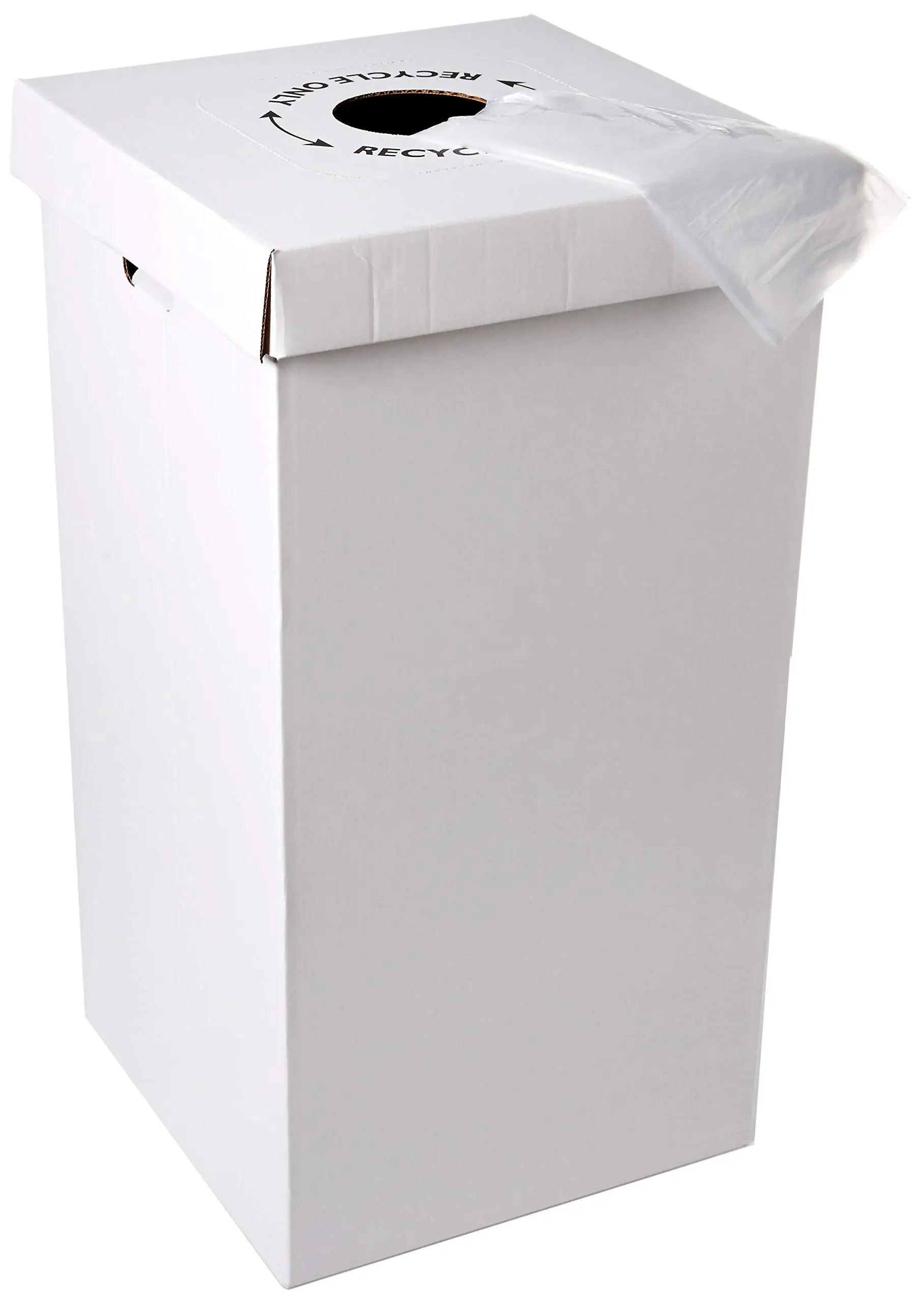 Recycled Cardboard Trash Bin Can Carton Box Eco Friendly Kraft Paper Corrugated Paper Trash Can With Lid
