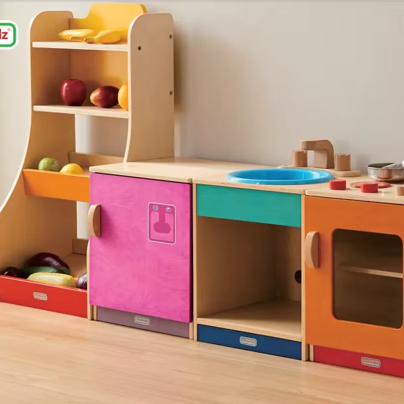 Kids Educational Wooden Toy Cooking Play Kitchen Toys Sets Pretend Role Play Sets Kids Kitchen Toy for Children