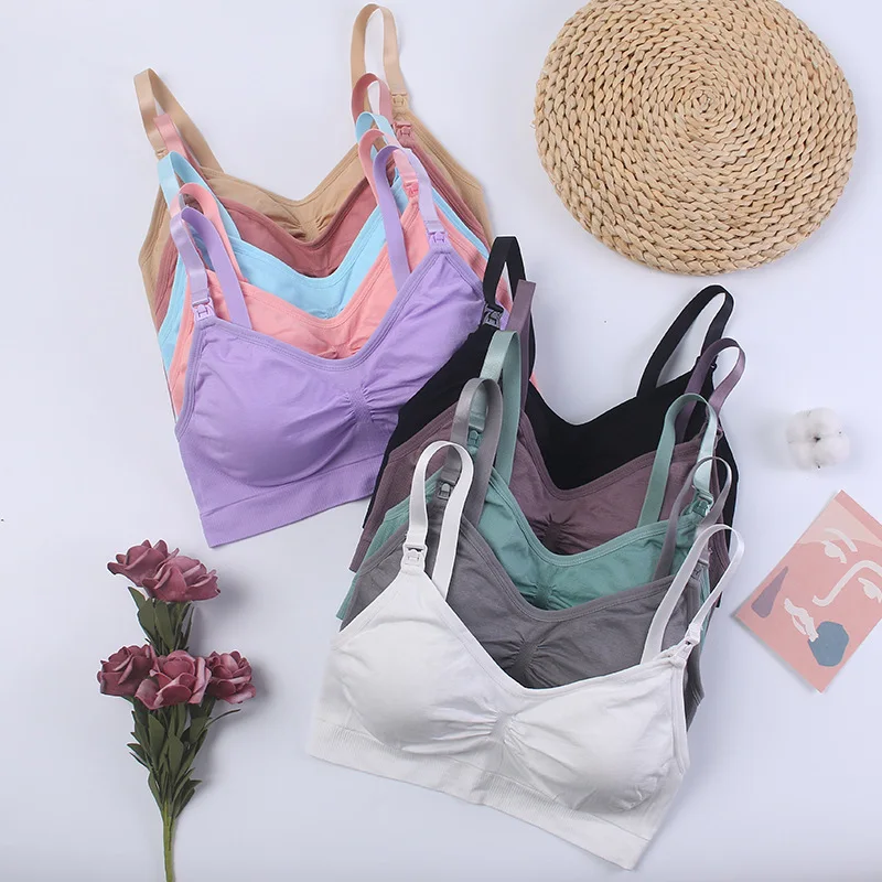 New Womens high quality wirefree breastfeeding underwear nursing bra for big breast