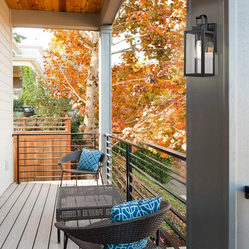 outside lighting wall mounted Outdoor Wall Light outdoor wall mount lights black finish clear glass