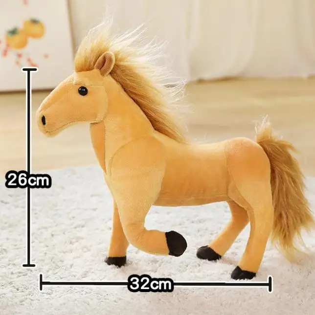 Lifelike Soft Farm Animal Stuffed Plush Horse Toys Home Decor