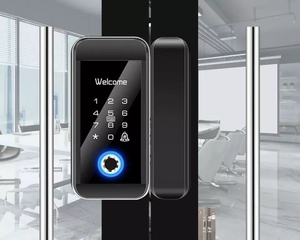 American Style Security Biometric Glass Smart Door  Lock Sliding Glass Door Lock