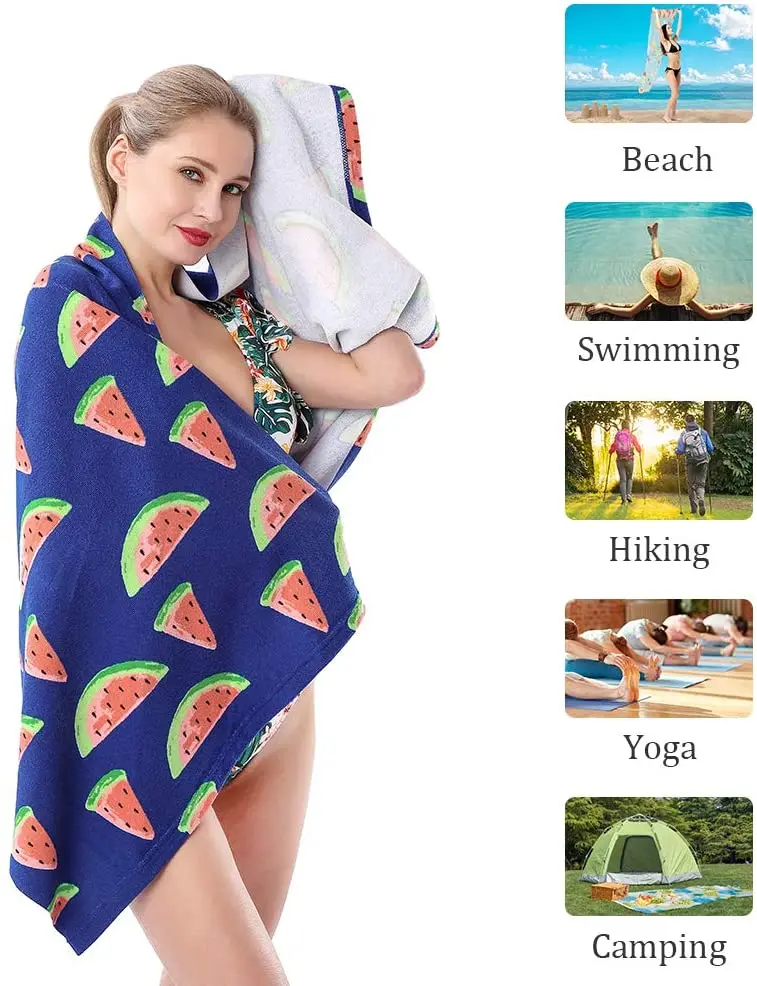 CVS Extra large Oversized Sand Free and Quick Dry Travel Accessories Gifts Cute custom print Beach Towel