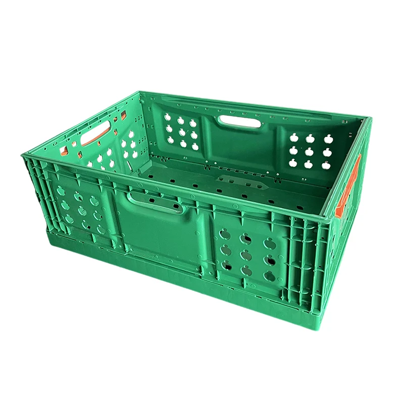 Складная корзина для фруктов, овощей, вентилируемые складные пластиковые складные ящики для хранения, штабелируемые складные ящики