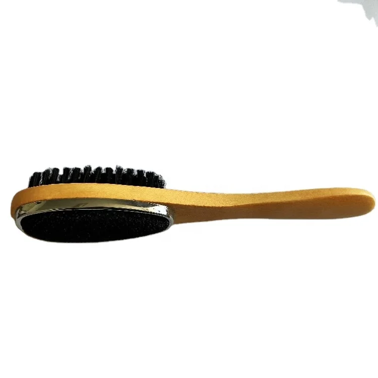 Hot Sale Magic Clothes Wooden Handle 3 in 1 Shoe Cleaning Brush With Shoe Horn