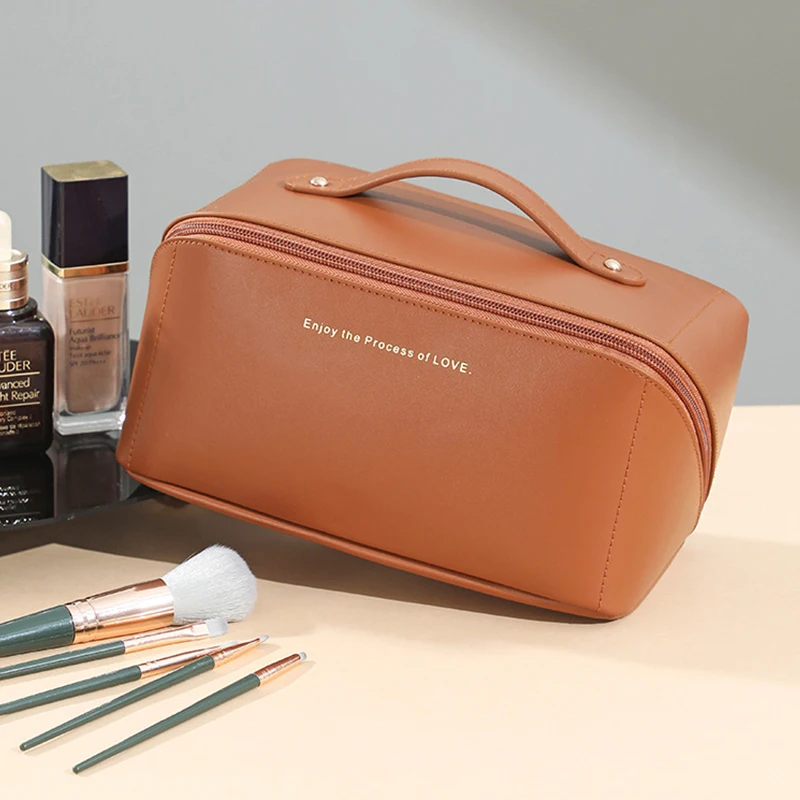 Promotional Hot Style Zipper Pillow pu leather Makeup Bag Pu Makeup Bag Travel Cosmetic Bag Make Up Pouches