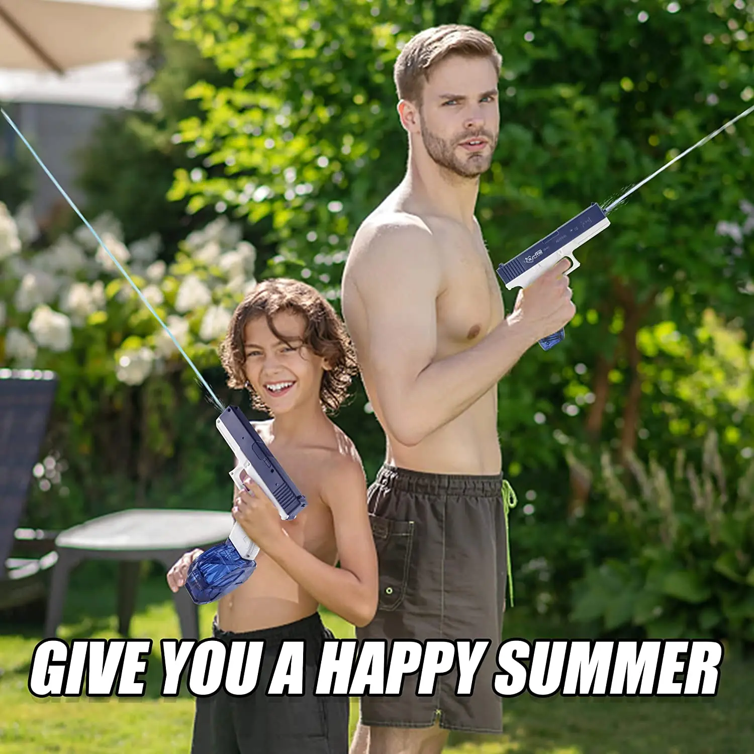 Huiye Electric Water Guns Outdoor Automatic Shooting Squirt Gun Plastic Shooting Games Cool Water Soaker Gun Toy For Kids Boys