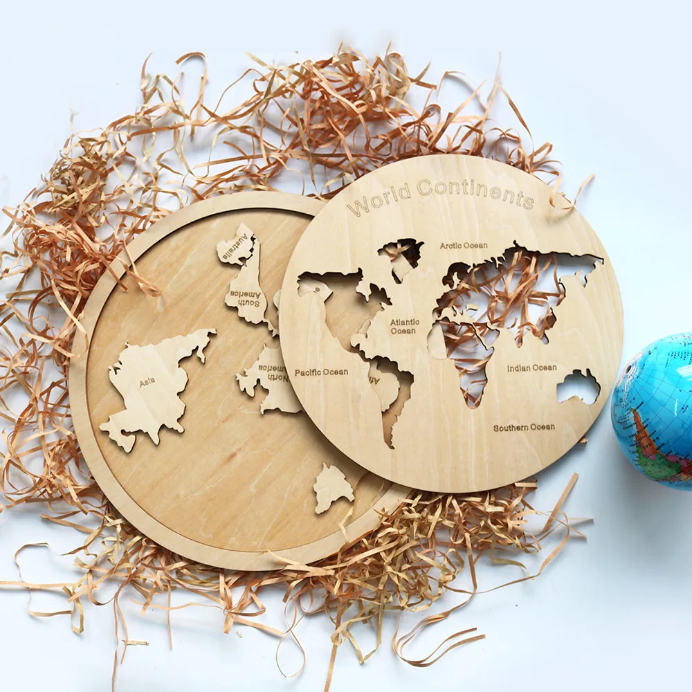 
Oem/odm Custom World Map Wood Jigsaw Puzzle Toy With Factory Price 