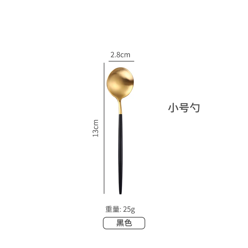 
Hot Sale Portuguese Stainless Steel Coffee Tea Dessert Ice Small Round Head Spoon with Colorful Handle Tableware Cutlery 