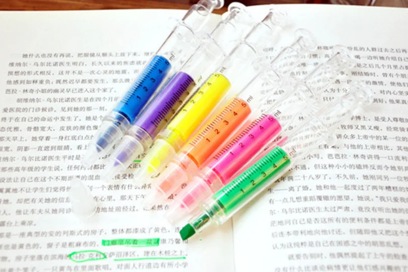 Креативный маркер-ручка в форме цветного шприца, рекламный маркер-ручка, канцелярские принадлежности для украшения дневника