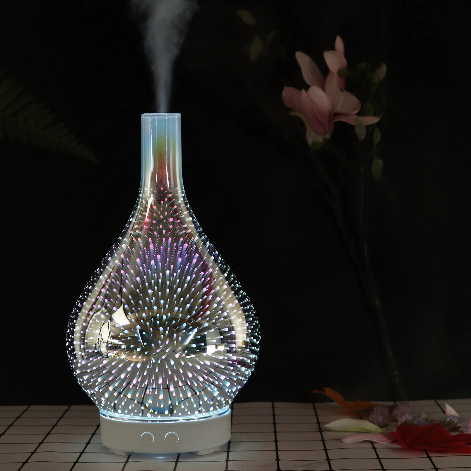 7 Changing Color LED Light 100ML Glass Aroma Diffuser 3D Essential Oil Aroma Difuser Perfume Scent Air Diffuser