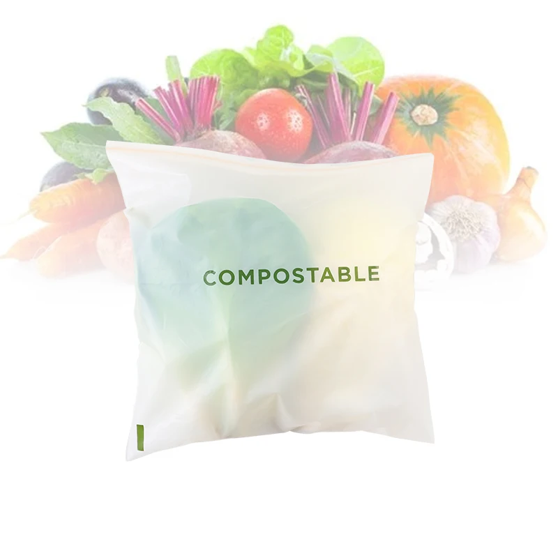 custom compostable transparent sandwich plastic zipper bag biodegradable food zip lock bag