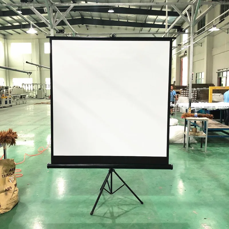 Portable tripod screen indoor 120inch advertising projection screen with projector tripod stand for classroom