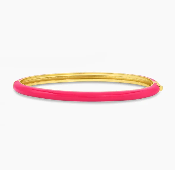 Elegant 18K Gold Plated Summer Light Blue Enamel Colorful Bangle for Girls