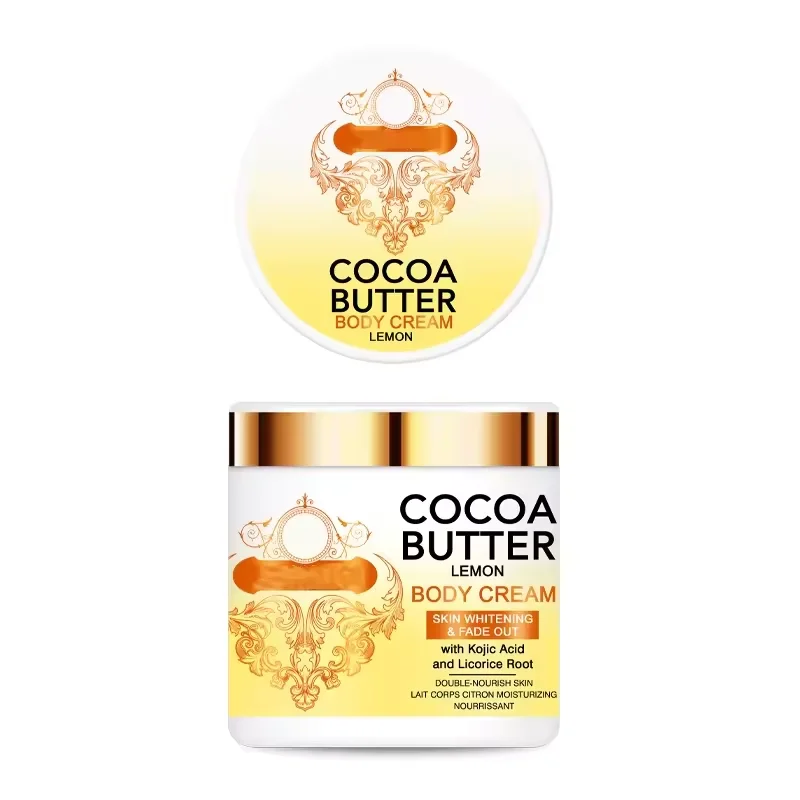 Private Brand Natural Organic Body Skin Care Whitening Nourishing Cocoa Butter Lemon Body Cream