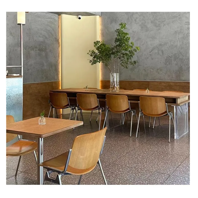 Nordic wood table and chair combination wood cream style round home designer dining table hotel Dining Room restaurant Cafe