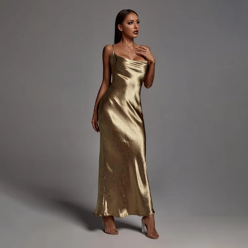 Best Selling Gold Prom Party Dress Women Elegance Gold Ball Gowns For Women Long Gown Evening Dress Elegant