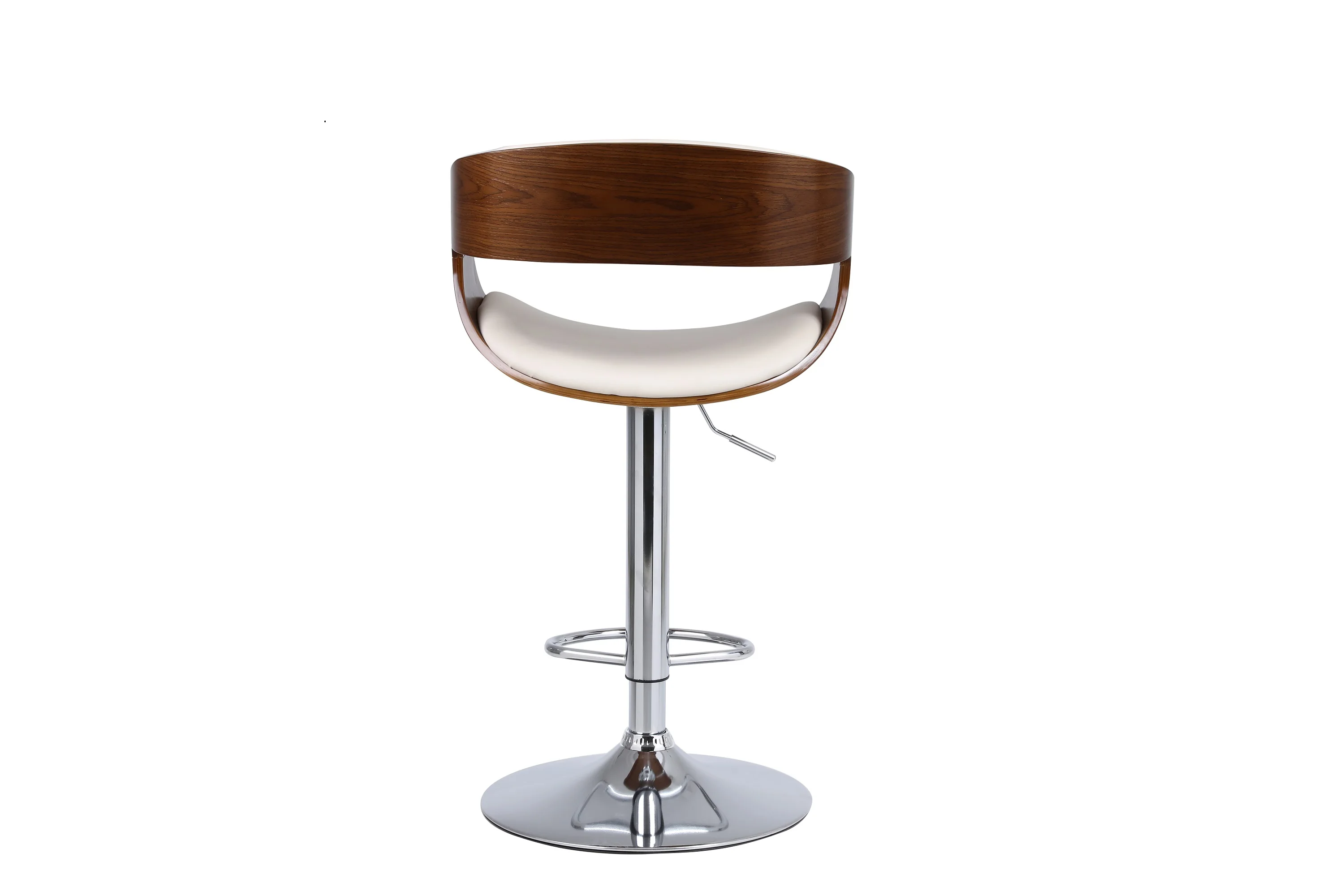 Fancy Walnut Veneer Plywood and PU Bar Stool
