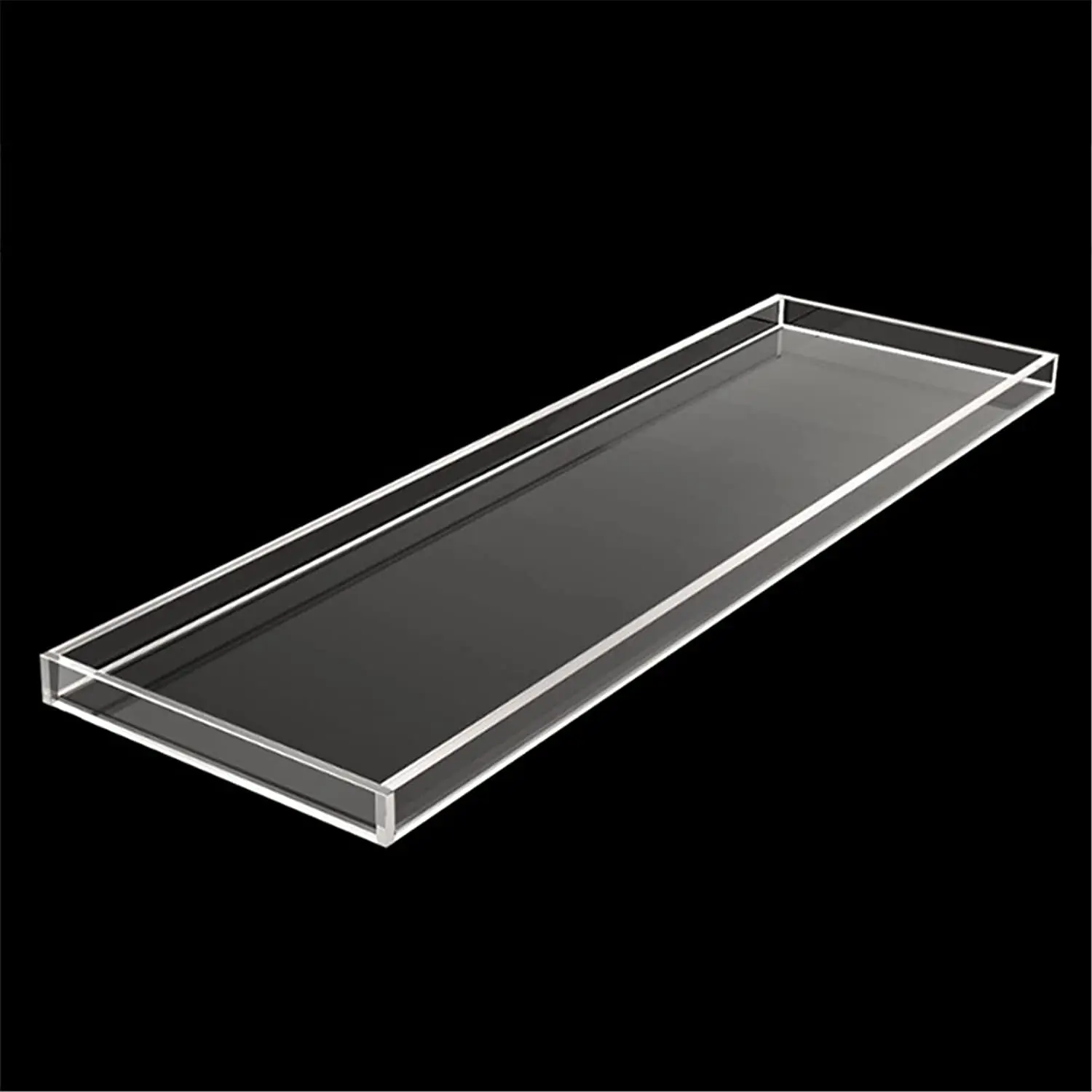 Custom Clear Light Luxury Bath Rack Storage Tray Partition Rack Clear Bathtub Caddy Acrylic Bath Tray