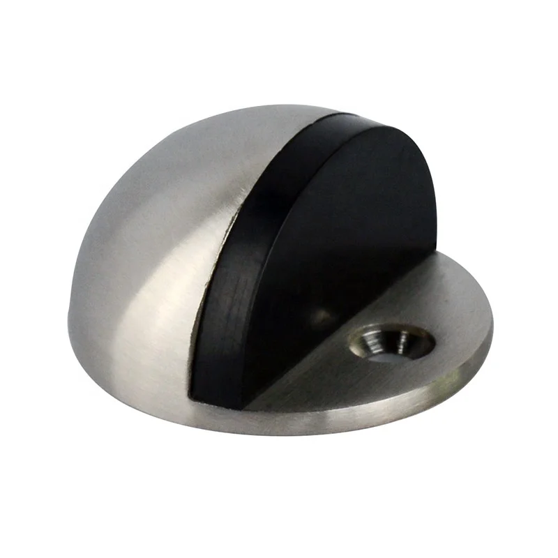 Stainless Steel Exterior Metal Door Accessories Security Rubber Floor Mounted Rubber Door Stopper