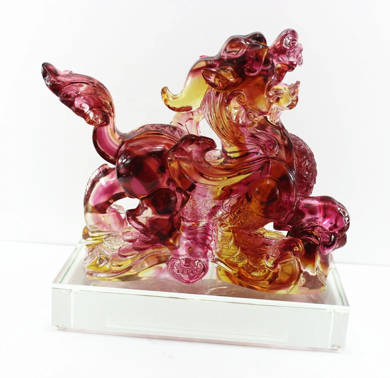 Как фэн-шуй Орнамент Ручной Работы счастливая фигурка пиксиу стеклянная Художественная Скульптура