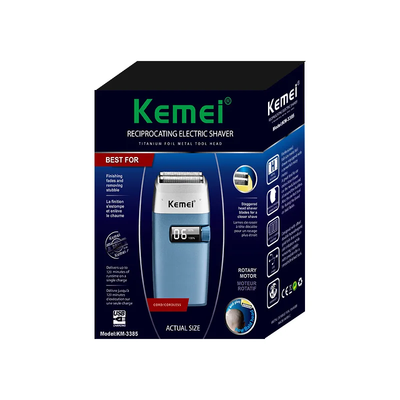 Kemei KM-3385 Double Screen Compound Head LCD Digital Display Electric Shaver