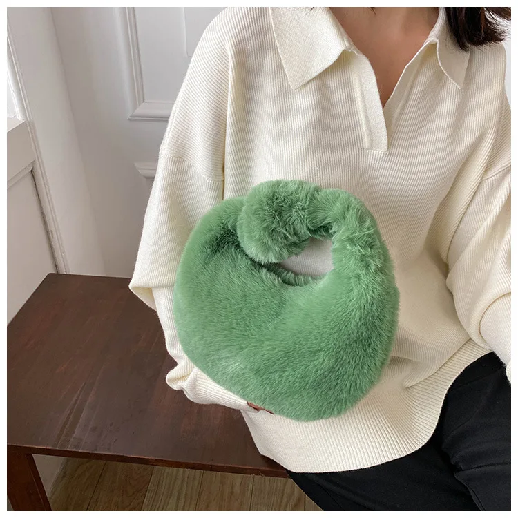 OLAF New Products 2023 Unique Fur Fluffy Plush Hobo Handbags For Women Luxury Designer Handbags Famous Brands Purses And Handbag