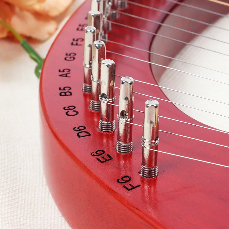 24 Strings Lyre Harp Beech Saddle Mini Harp Piano Metal Strings Instrument Wood Body With Tuning Wrench