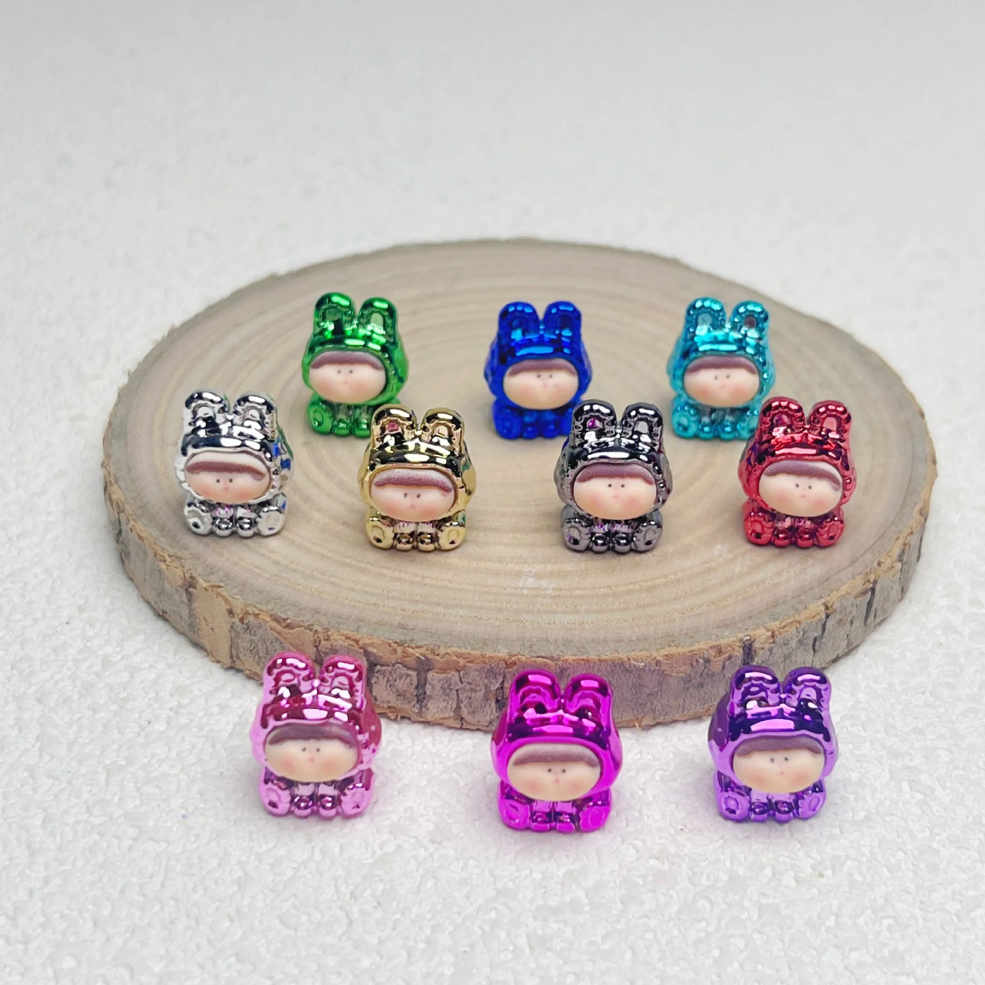 New electroplated metal mini cute DIY creative trendy accessories car ornaments blind bag wholesale