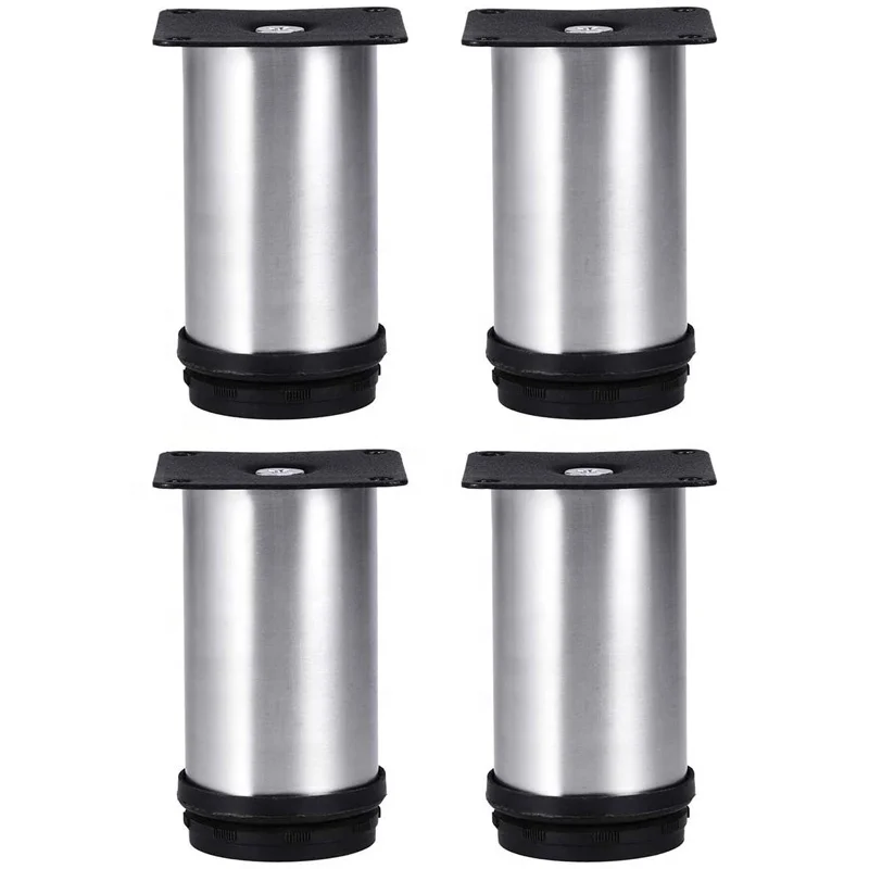 50x150mm Kitchen Feet Round Cabinet Metal Legs Stainless Steel Adjustable Furniture Legs