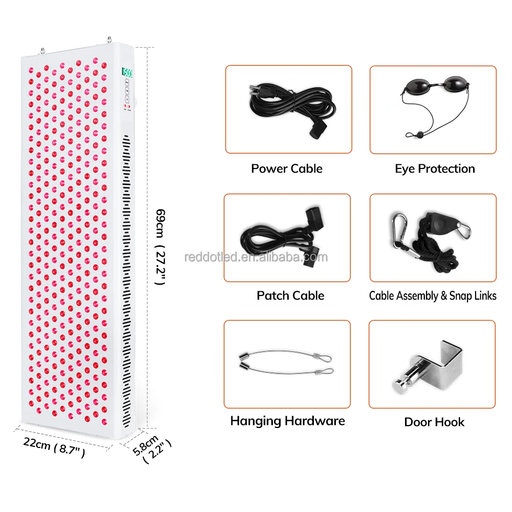 Hot Sale RedDot 1500W high irradiance Red LED Light Therapy Panel for half body treatment