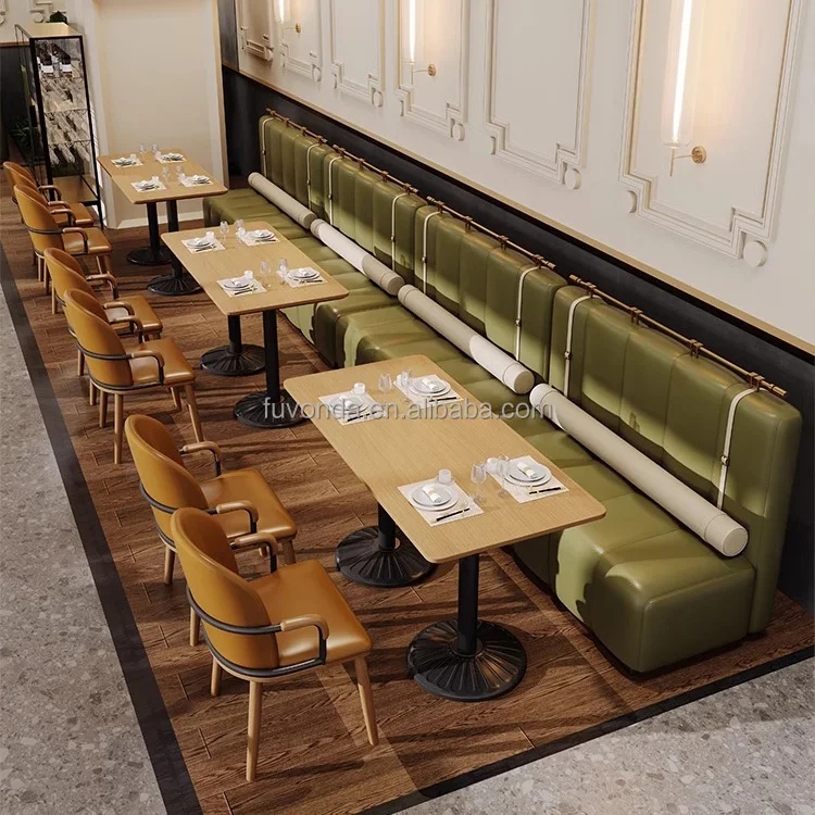 Dining Seating Booth Sets For Restaurant Furniture Customized Seating Fast Food Restaurant Sofa Booth Hot Sale Chair And Table