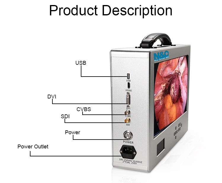 Portable FHD Image System Image Endoscope Camera System for Endoscope and 24inch Monitor