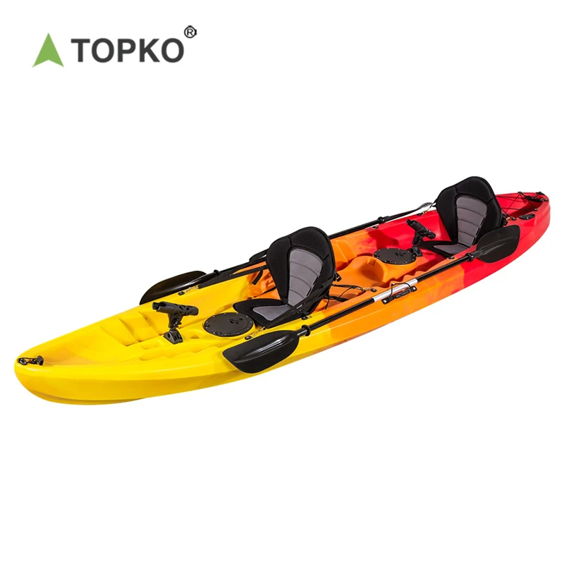 TOPKO buy cheap pvc inflatable foldable canoe kayak sea surfing fishing boat single seat pedal rowing boats for sale prices