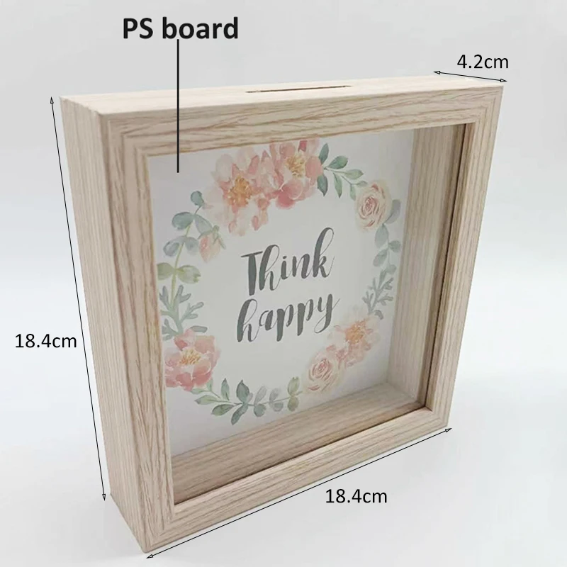 Factory Wholesale Piggy Bank MDF Wood Diy Shadow Box