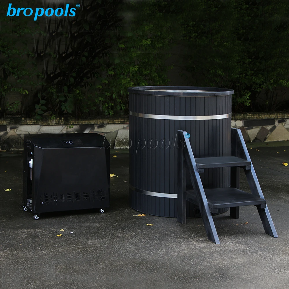 Bropool Factory Direct Smart Automatic App Controlled Cold Plunge Ice Bath Spa Tub Modern Design Outdoor Exterior Use Chiller