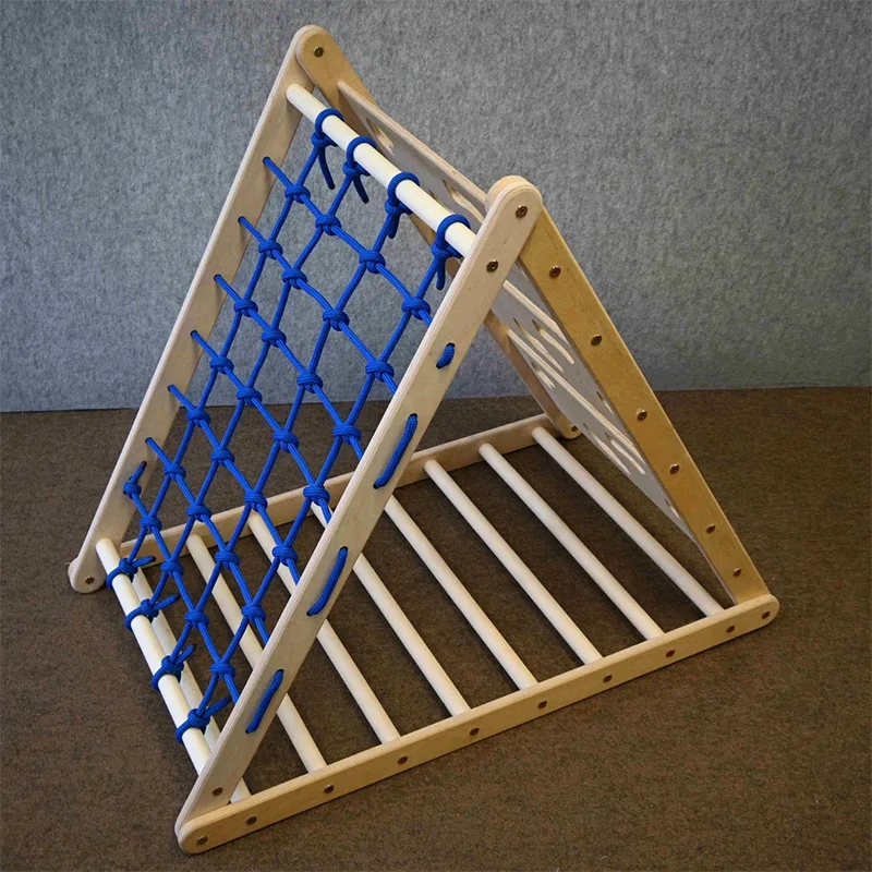 Newest picklers triangle set kids wooden climbing montessori pickler triangle indoor climbing frame climbing triangle