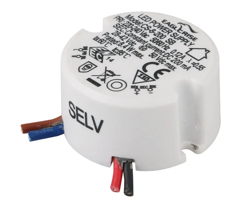 Eaglerise constant current 220-240VAC LED power supply Class II,SELV,Built-in LED driver