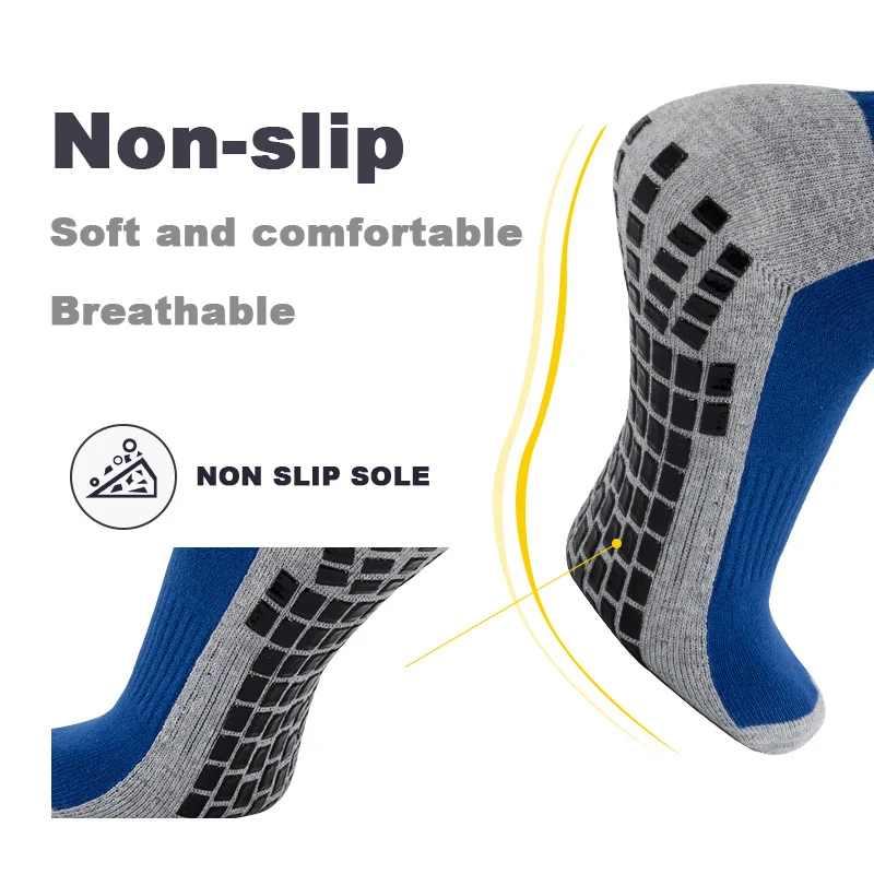 Wholesale Professional Custom Breathable Youth Crew Warm Thermal Soccer Men Anti Slip Non Slip Sports Grip Football Socks