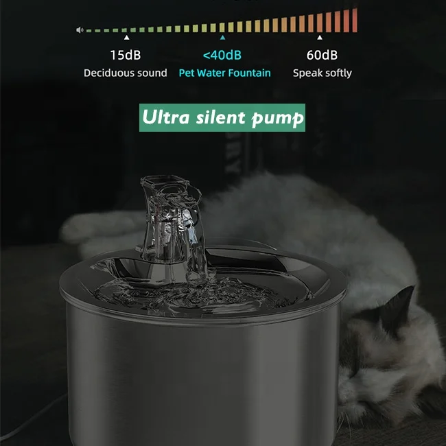 2L Полноавтоматическая Pet диспенсер для воды циркуляционный умные питомцы кошка фонтан из нержавеющей