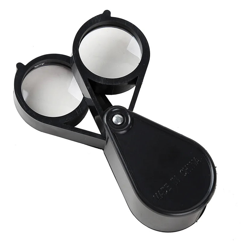 Portable Plastic 10X Double Lens Folding Mini Pocket Magnifier 4X & 6X Combined Magnifying for travel