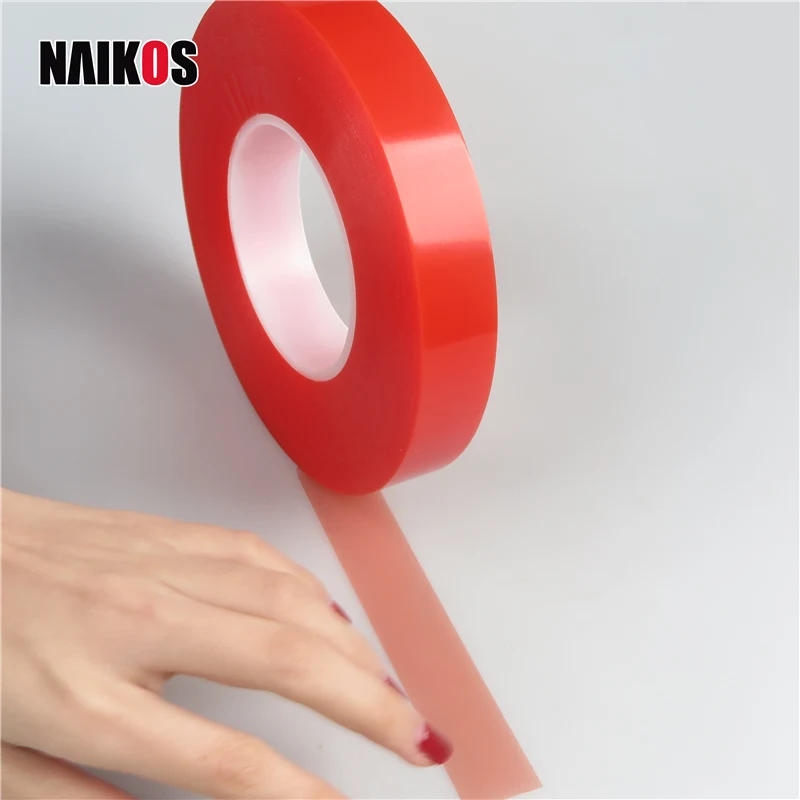 4965 красная двухсторонняя прозрачная полиэфирная прочная акриловая клейкая лента ПЭТ